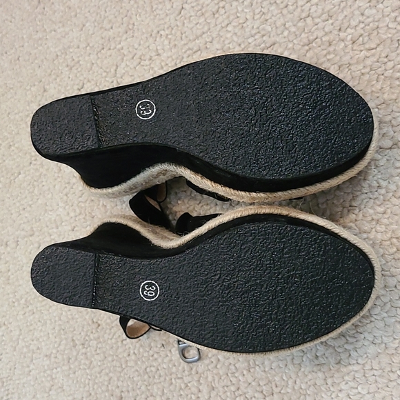 Black velvet espadrille platform - Picture 4 of 6